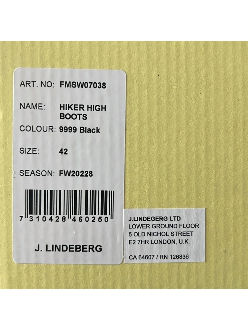 J. Linderberg Hiker High Boots in Black, Size 42 New in Box